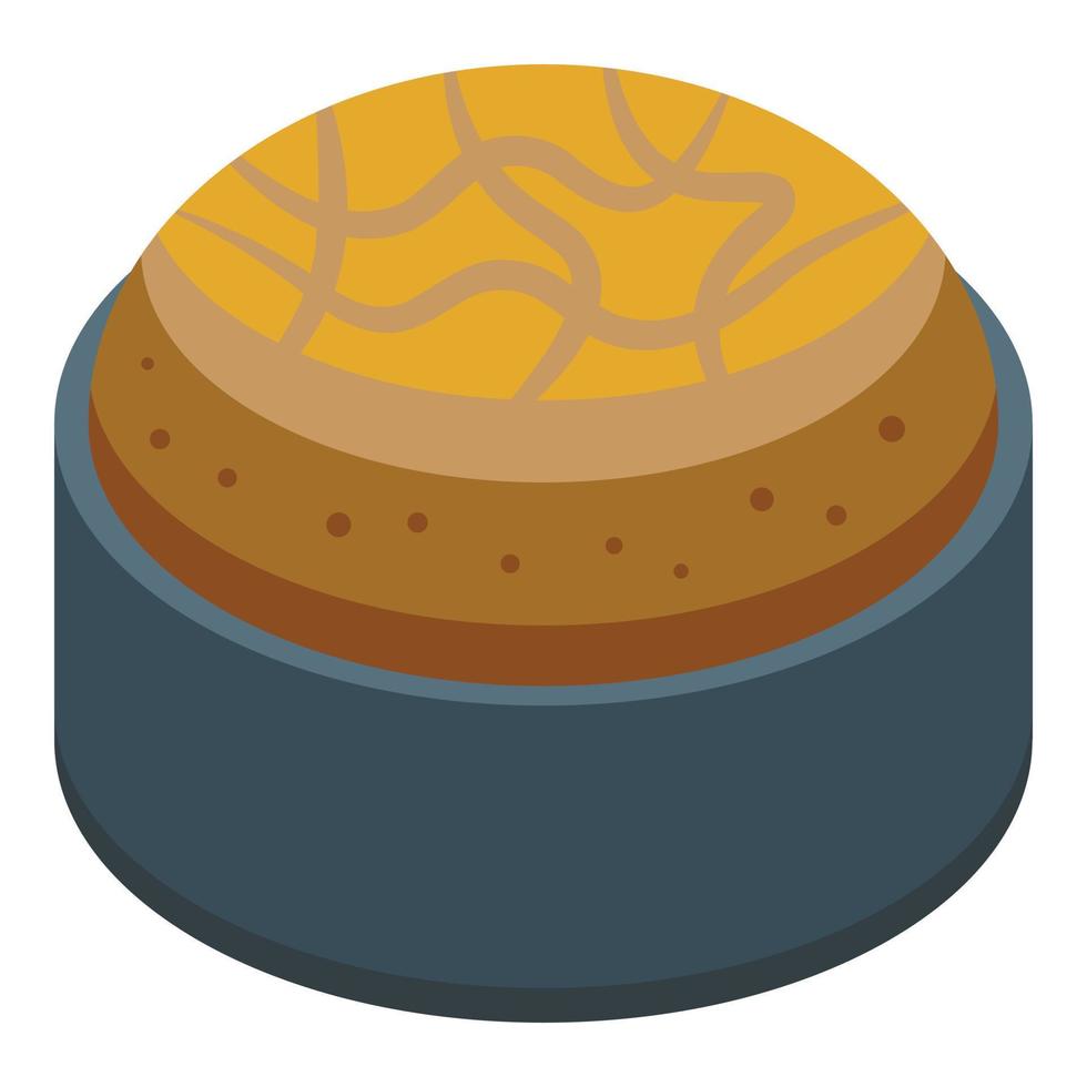 Meal panettone icon isometric vector. Cake food vector
