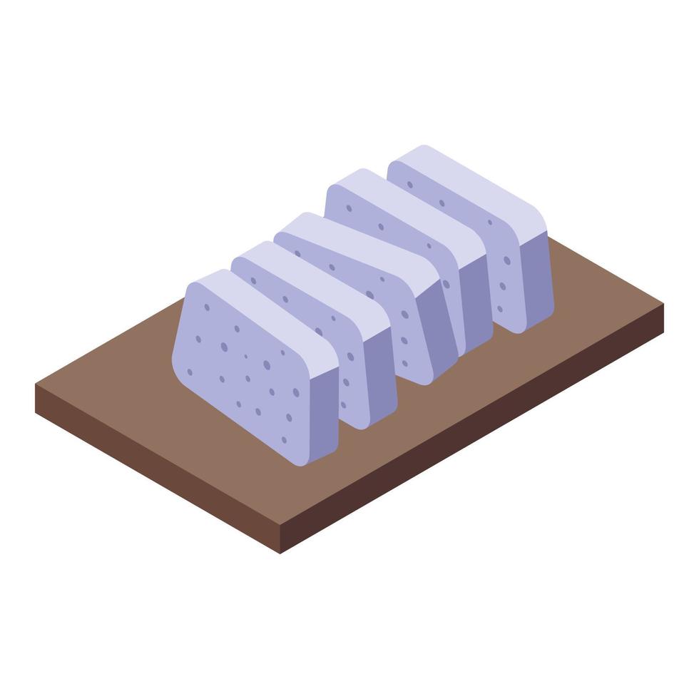 Cutted halva icon isometric vector. Sweet halwa vector