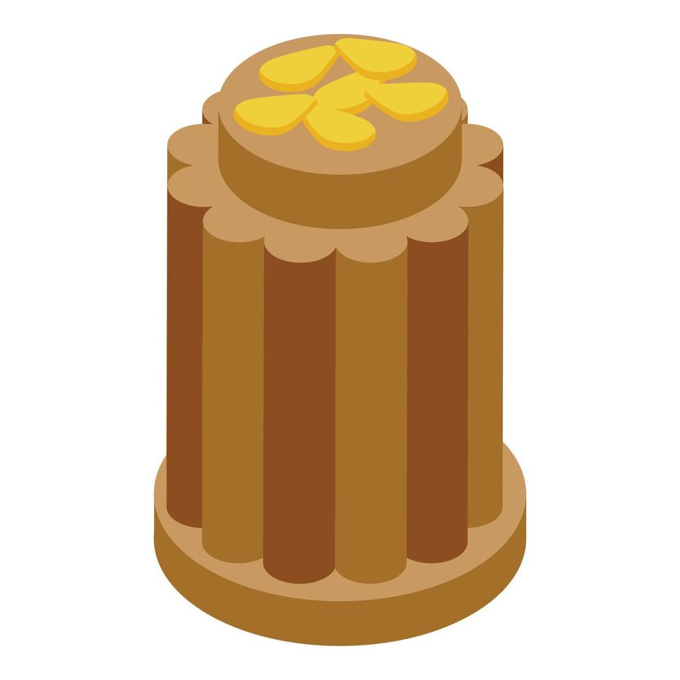 Halva cake icon isometric vector. Sweet halwa vector