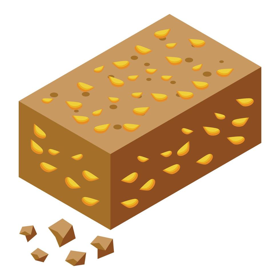 Nut halva icon isometric vector. Sweet chalva vector