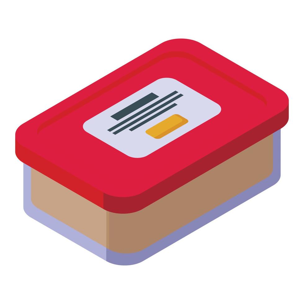 Halva box icon isometric vector. Sweet halwa vector