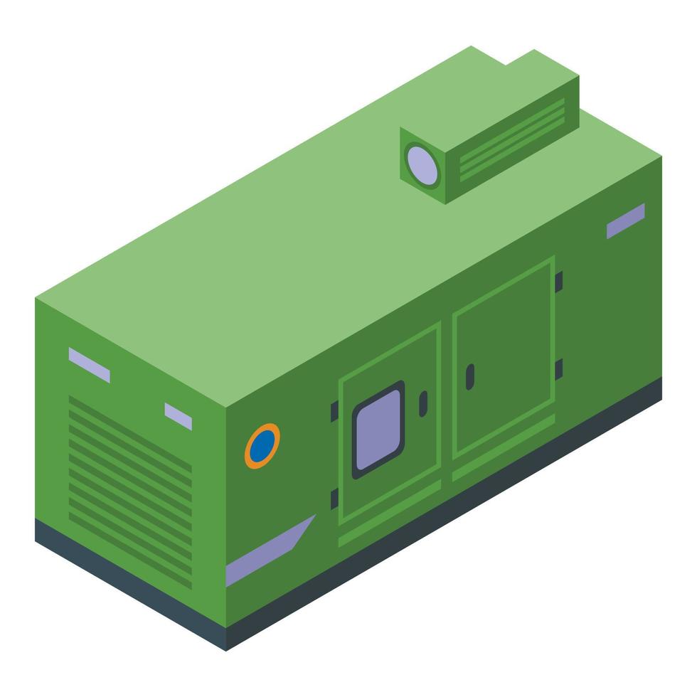 Green generator icon isometric vector. Power energy vector