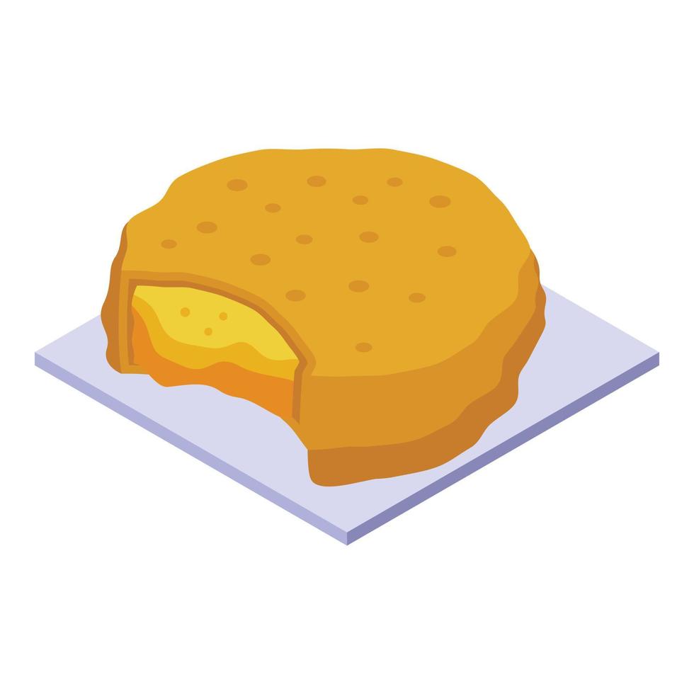vector isométrico del icono de la patata de la comida. queso de comida