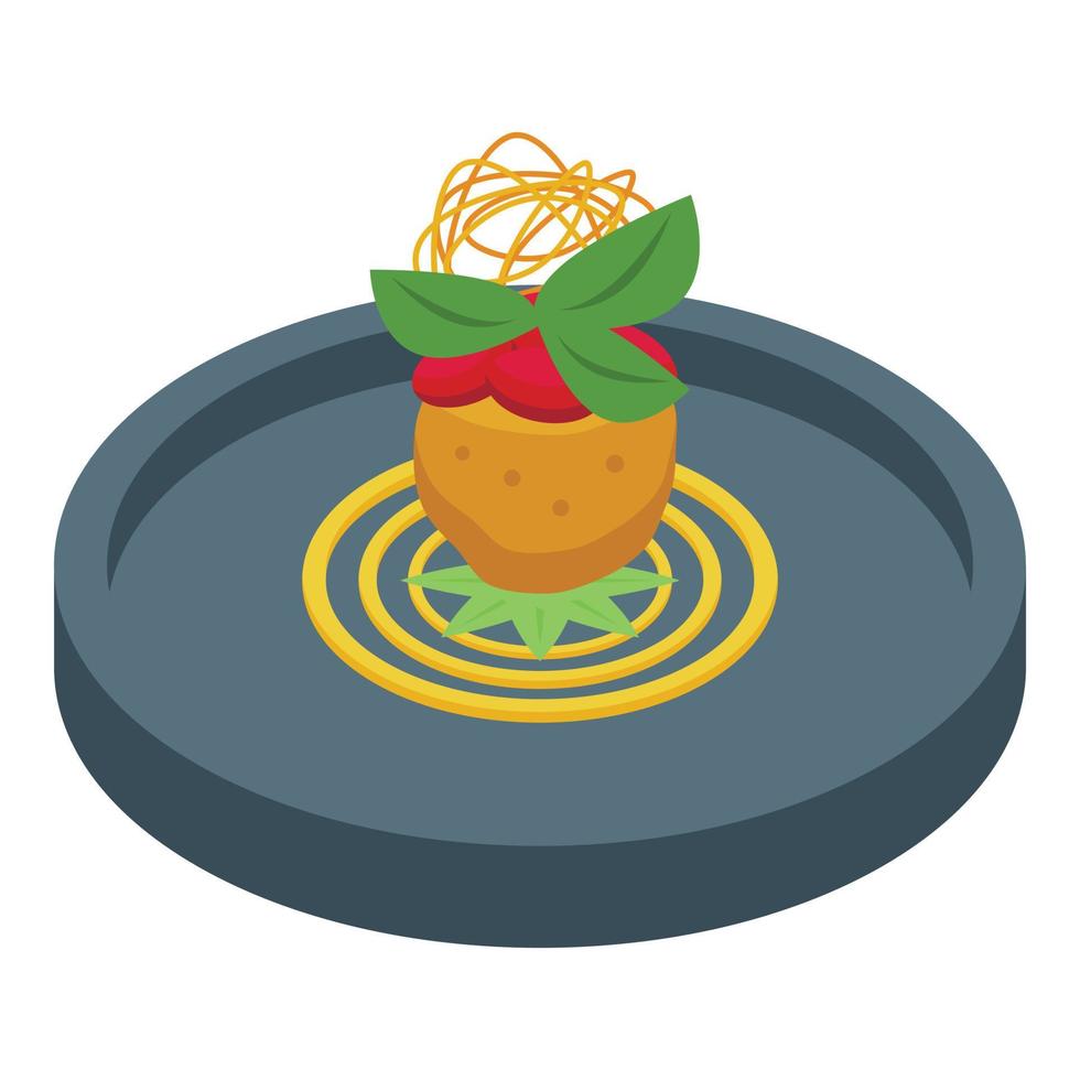 Potato ball icon isometric vector. Snack dish vector