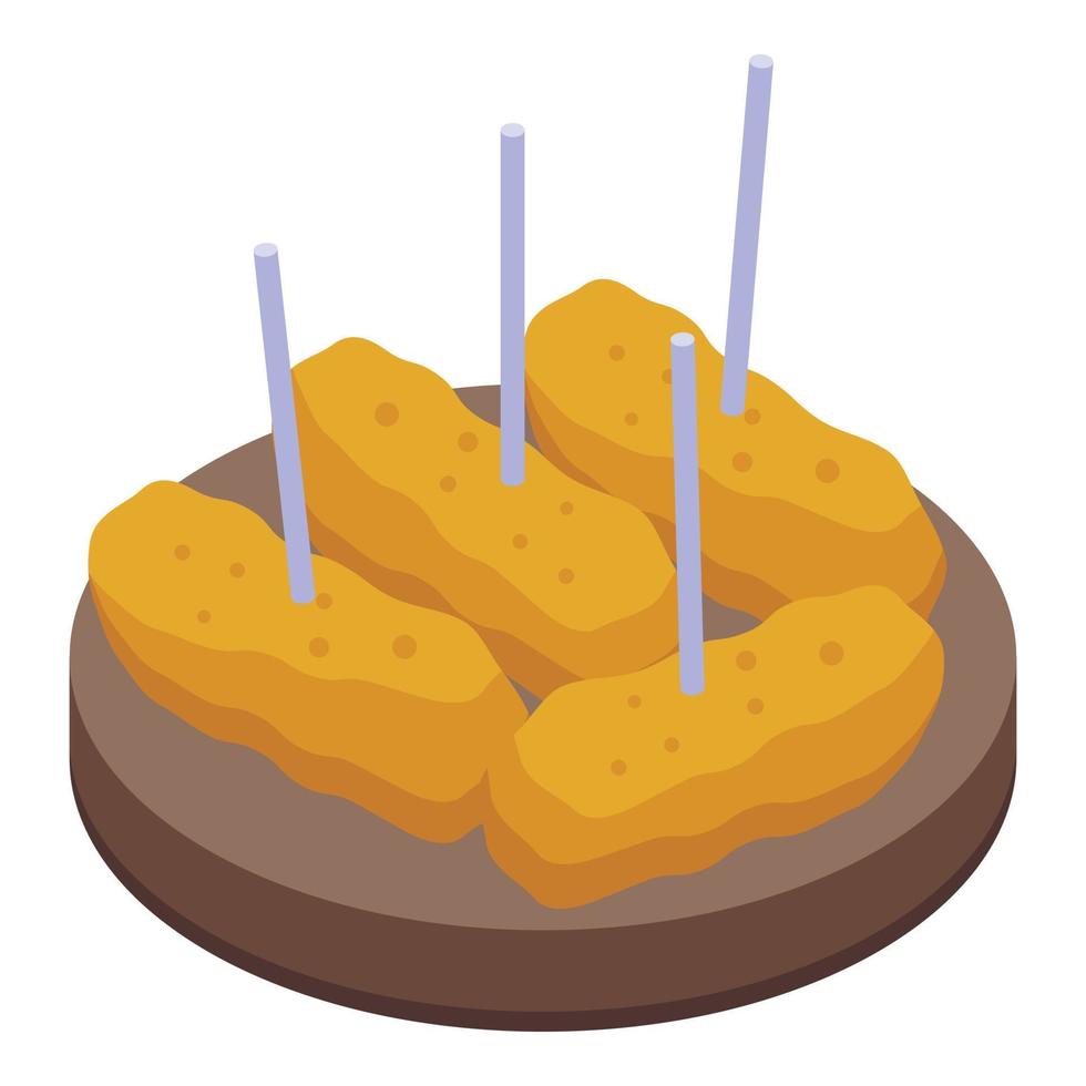 Fried food icon isometric vector. Cheese croquette vector