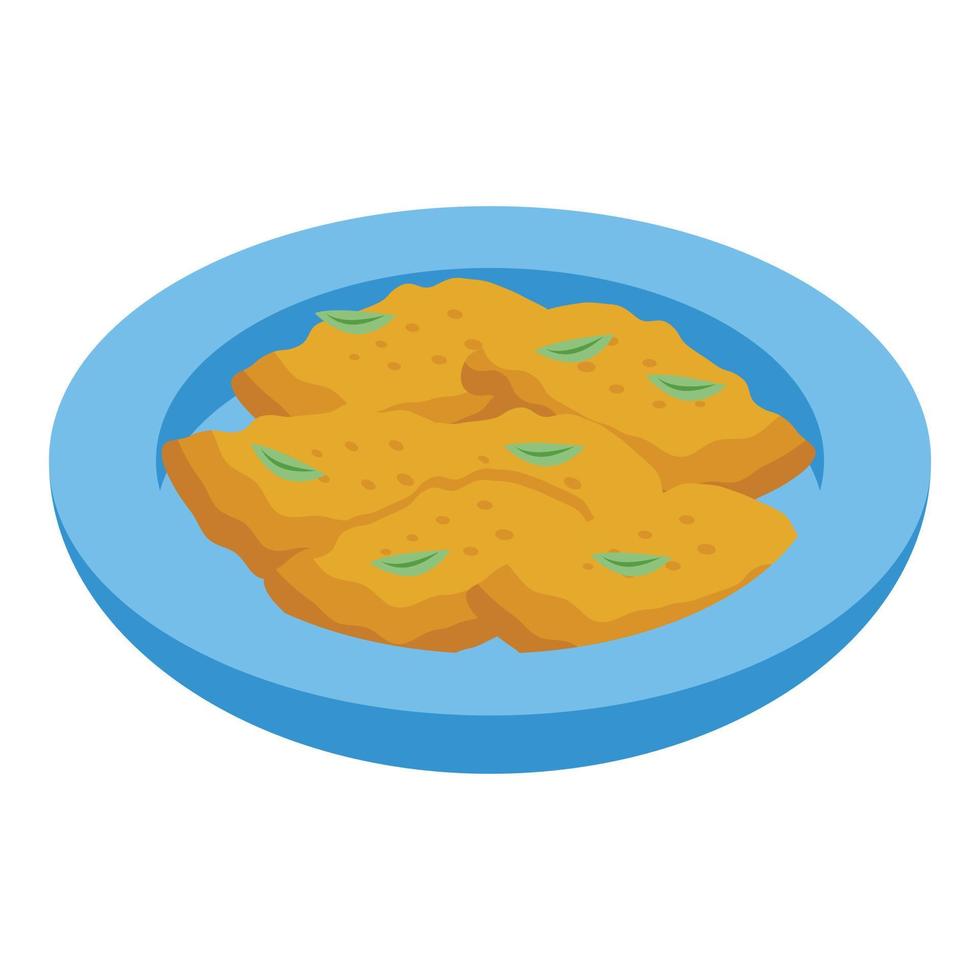 Snack food icon isometric vector. Dish potato vector