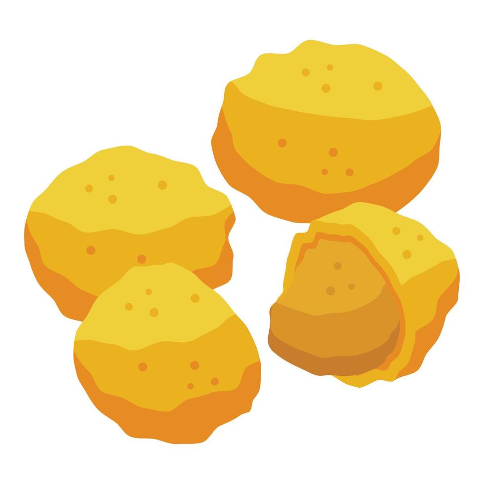 Chicken meat balls icon isometric vector. Cheese food vector