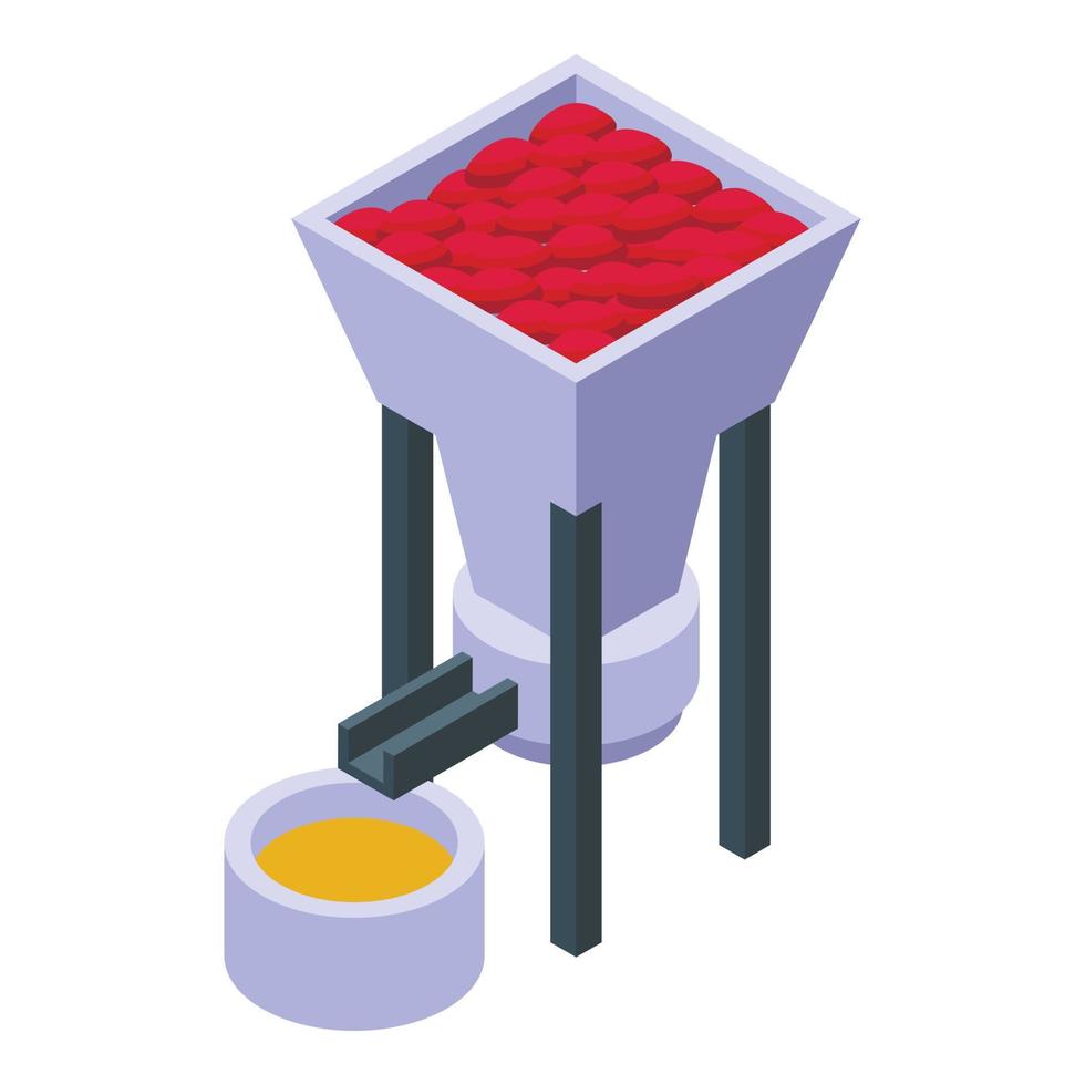 Oil palm extraction icon isometric vector. Tree food vector