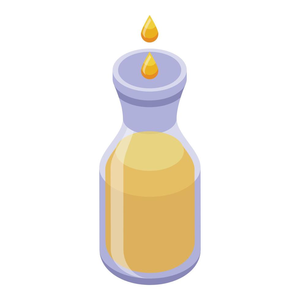 Palm oil bottle icon isometric vector. Nut drop vector