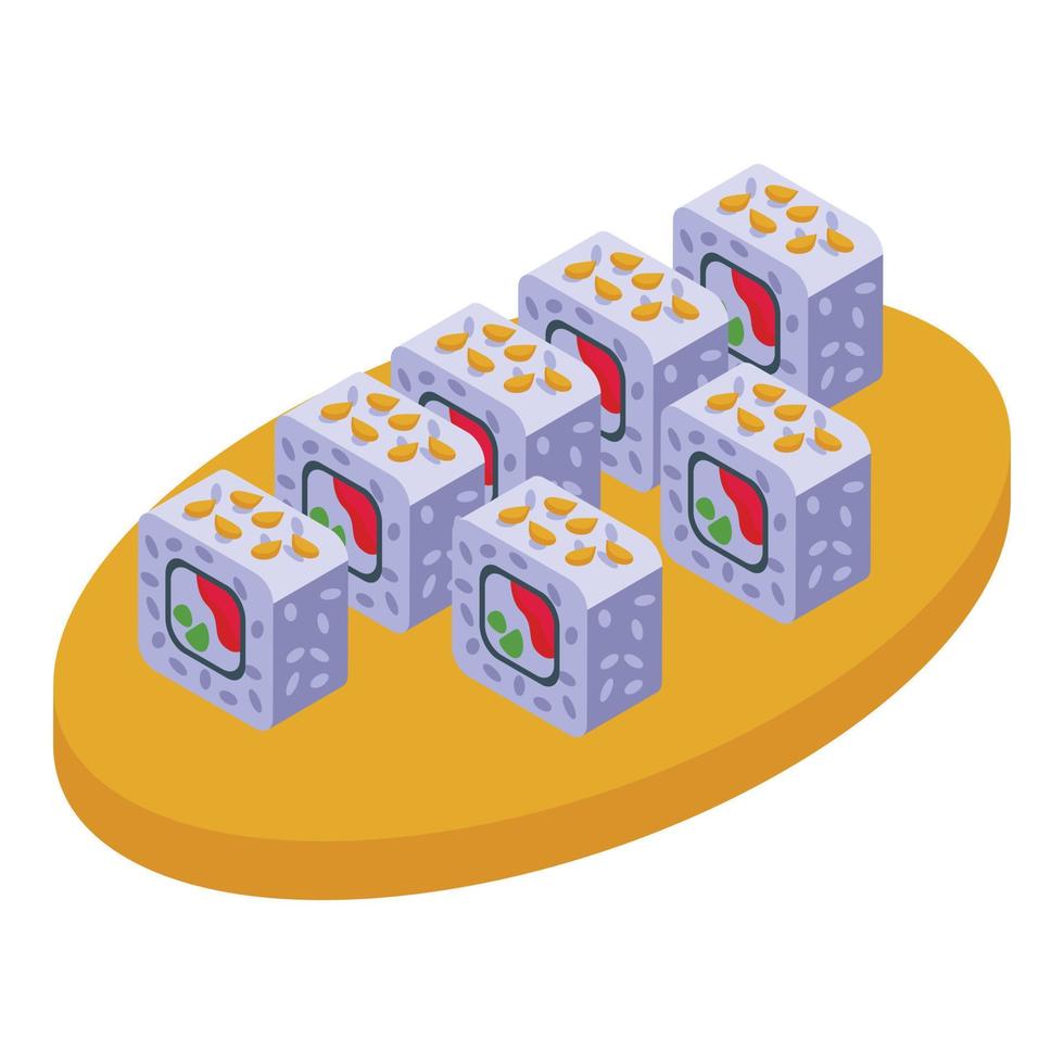 Rice sushi icon isometric vector. Japan food vector