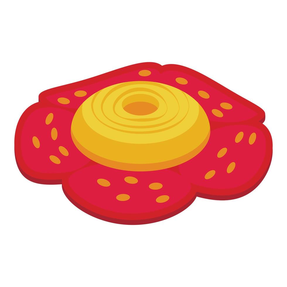rojo amarillo rafflesia icono vector isométrico. flores de la naturaleza
