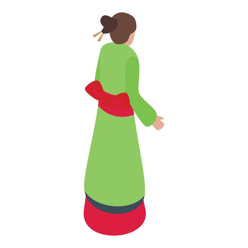 icono de geisha de moda vector isométrico. arte femenino