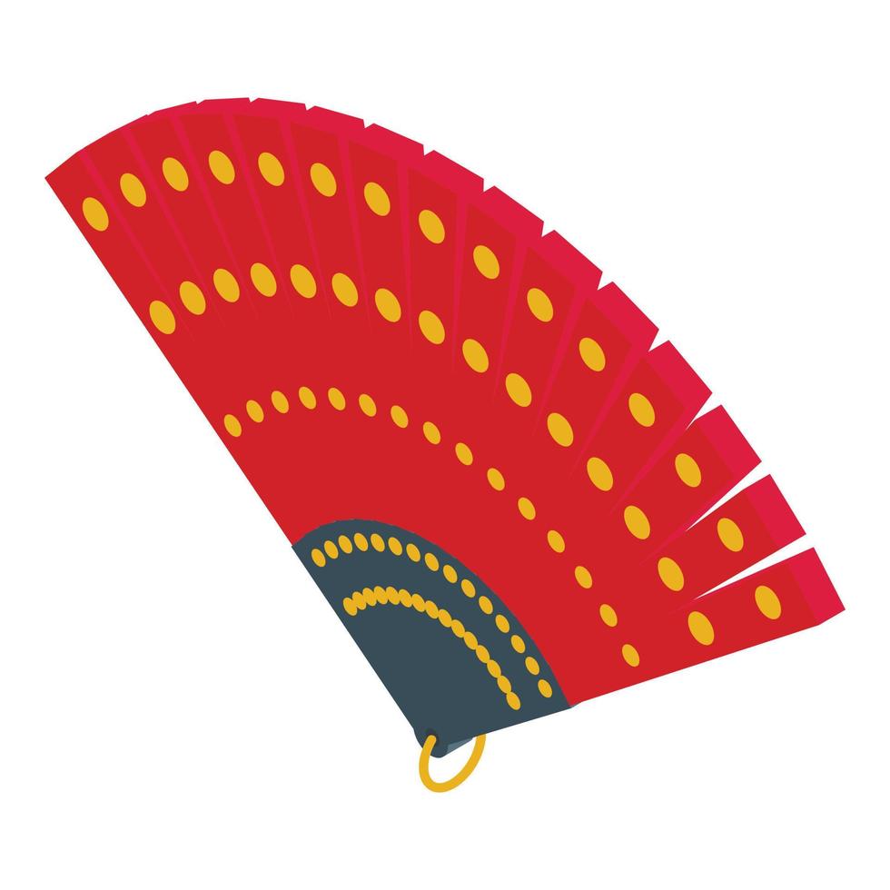 Hand fan icon isometric vector. Woman geisha vector