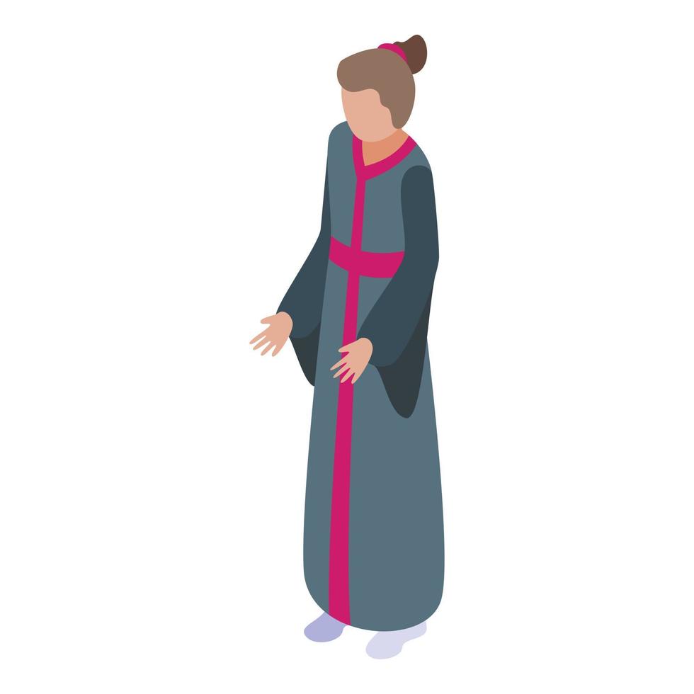 Woman geisha icon isometric vector. Art girl vector