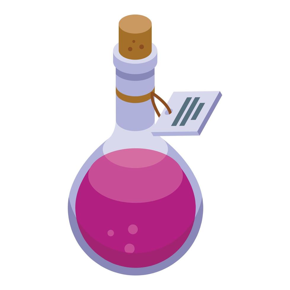 Flask magic icon isometric vector. Botany liquid vector