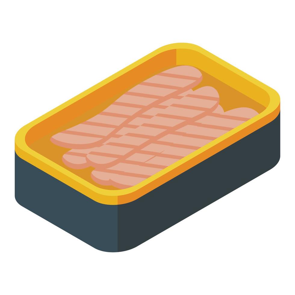 Red fish can icon isometric vector. Sardine herring vector