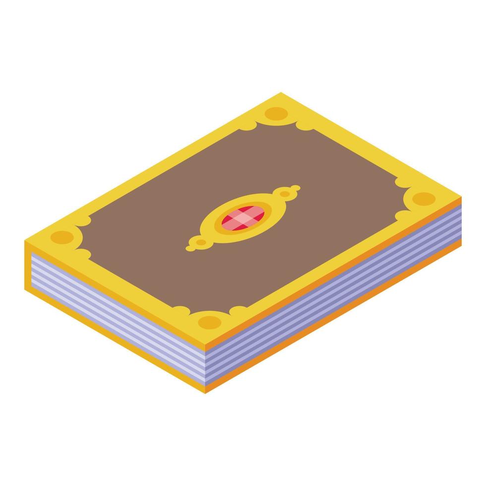 Magical book icon isometric vector. Magic plant vector