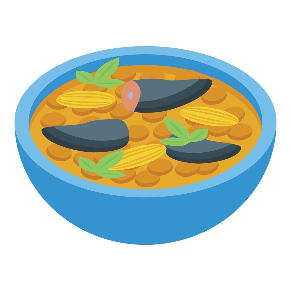 icono de sopa de comida pacífica vector isométrico. pez sardina