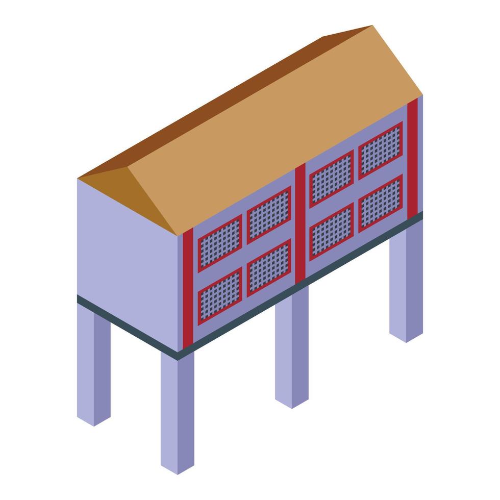 Rabbit breeding house icon isometric vector. Dutch animal vector
