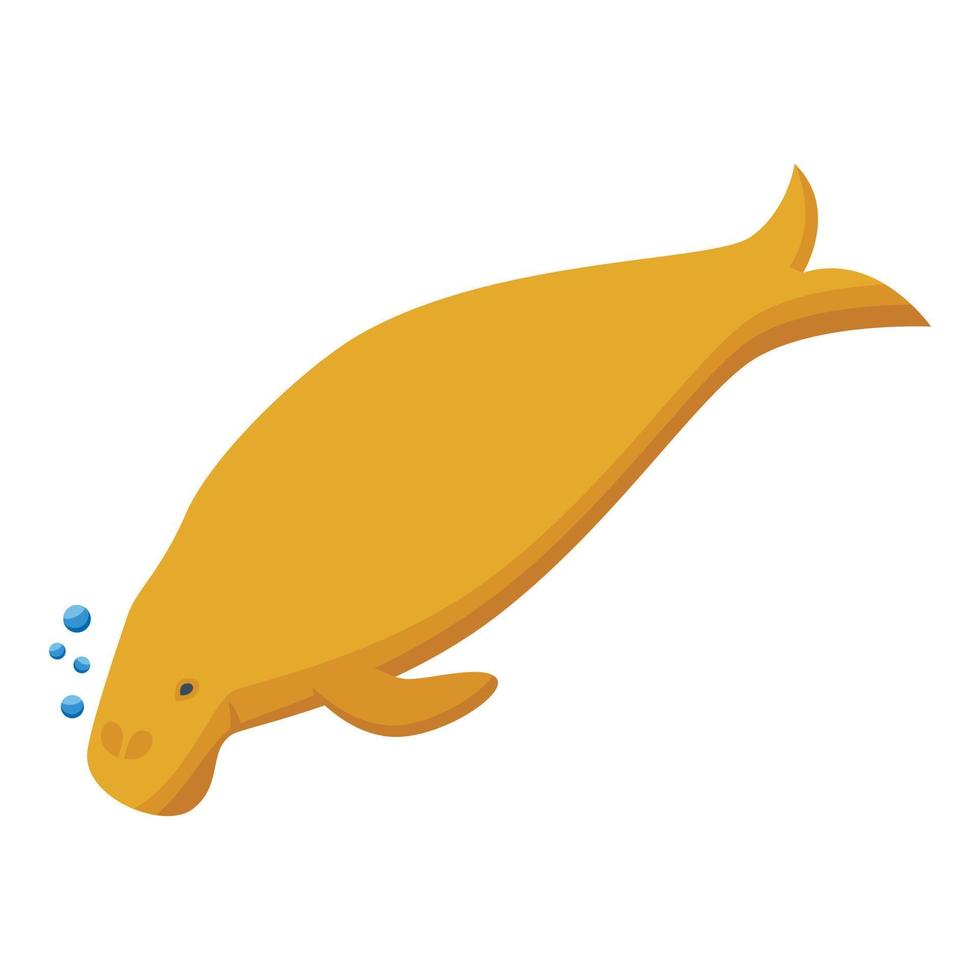 Brown dugong icon isometric vector. Sea baby vector