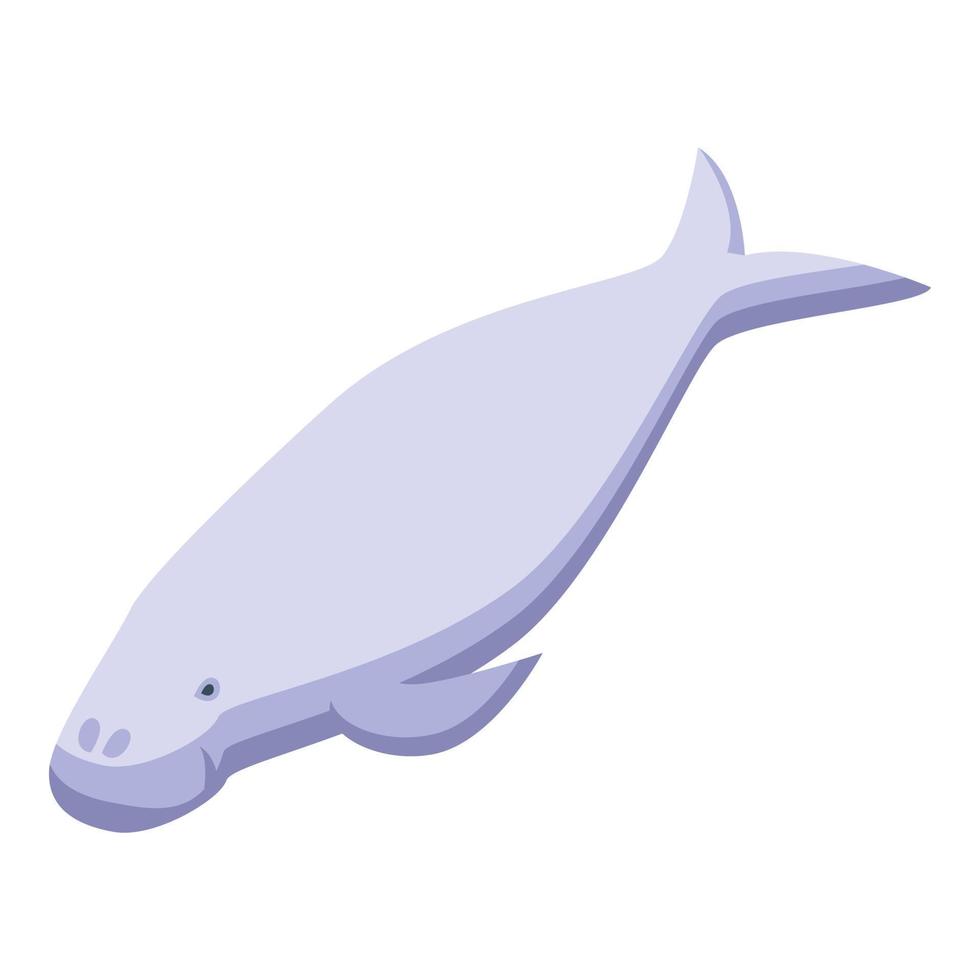 Fat dugong icon isometric vector. Sea baby vector
