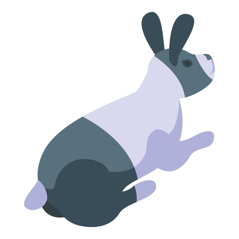 vector isométrico de icono de conejo negro blanco. mascota de animales