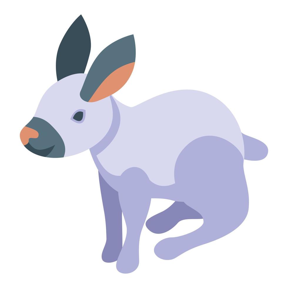 White rabbit icon isometric vector. Animal pet vector