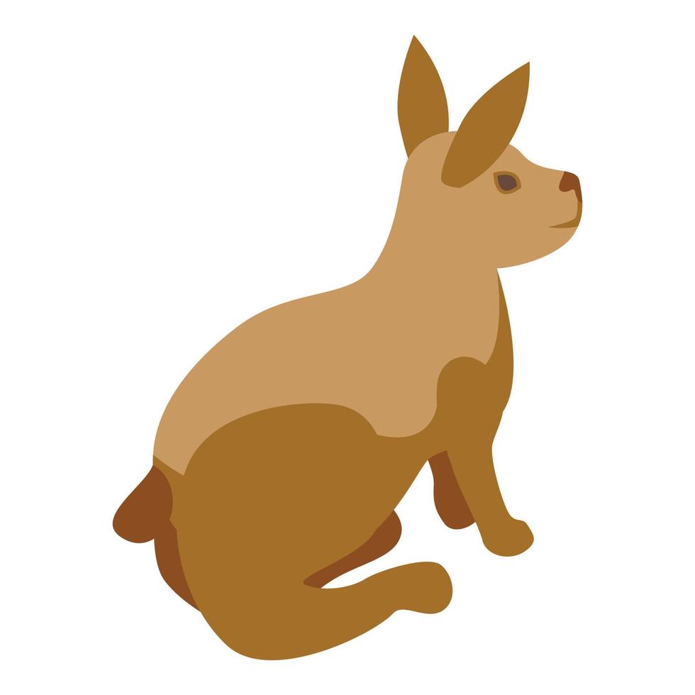 Gold rabbit icon isometric vector. Pet animal vector