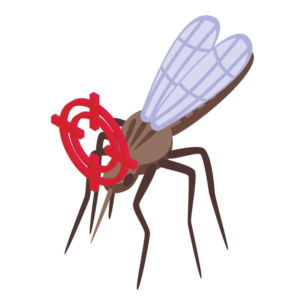 Mosquito protective target icon isometric vector. Cream person vector