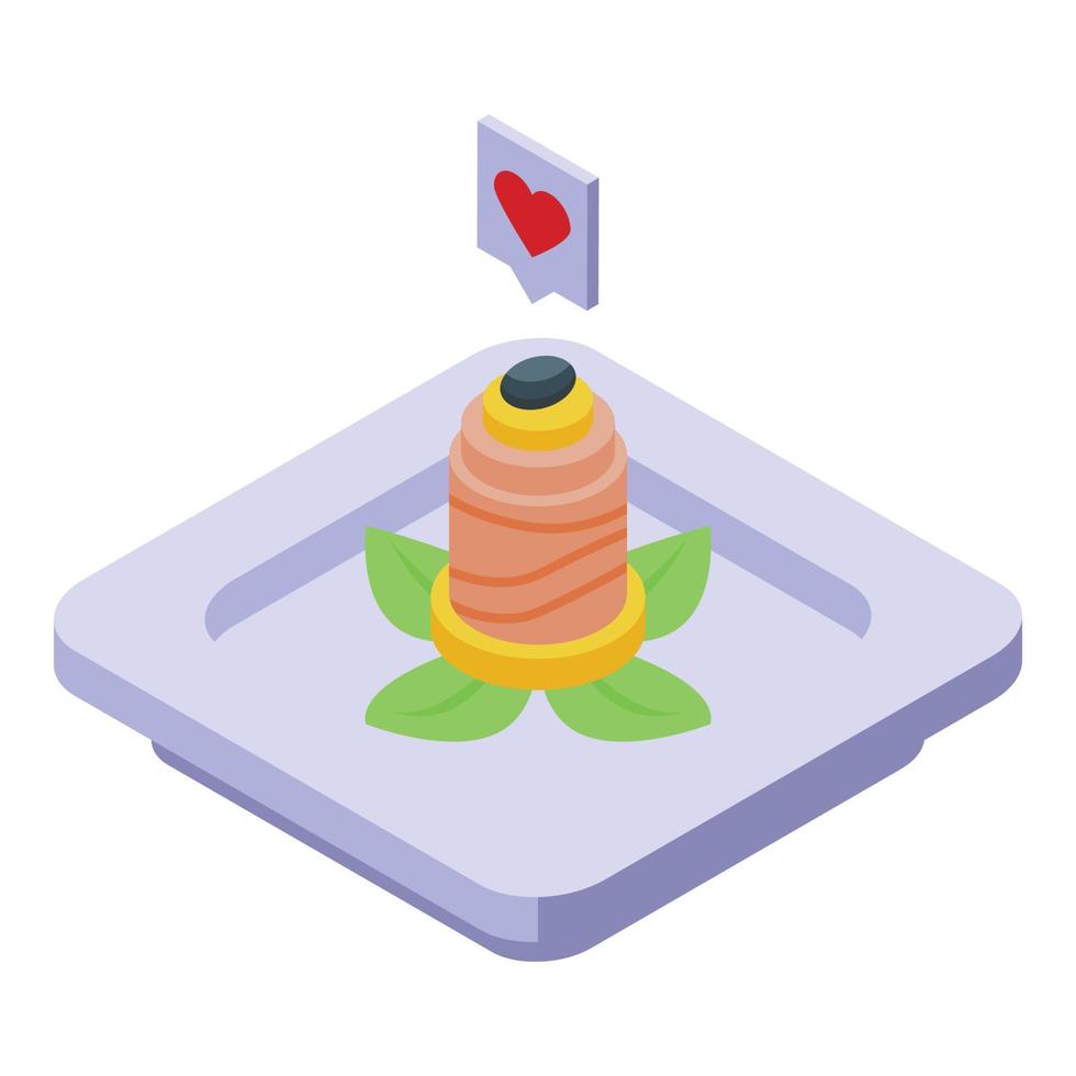 Review sushi roll icon isometric vector. Food critic vector