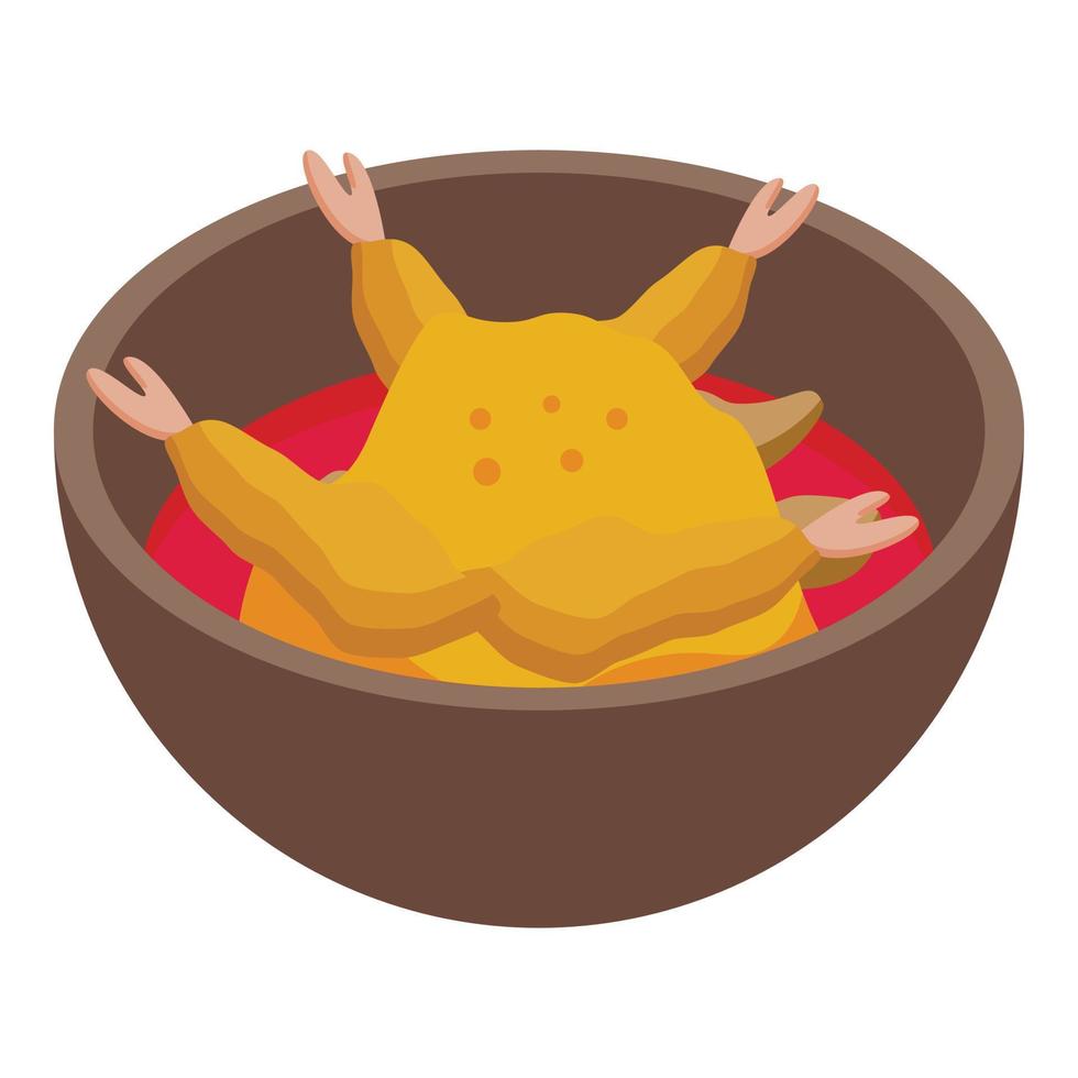 Chinese tempura icon isometric vector. Fried shrimp vector