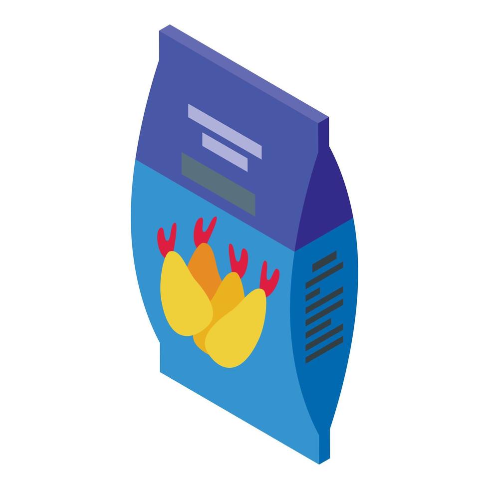 Seafood pack icon isometric vector. Fried shrimp vector