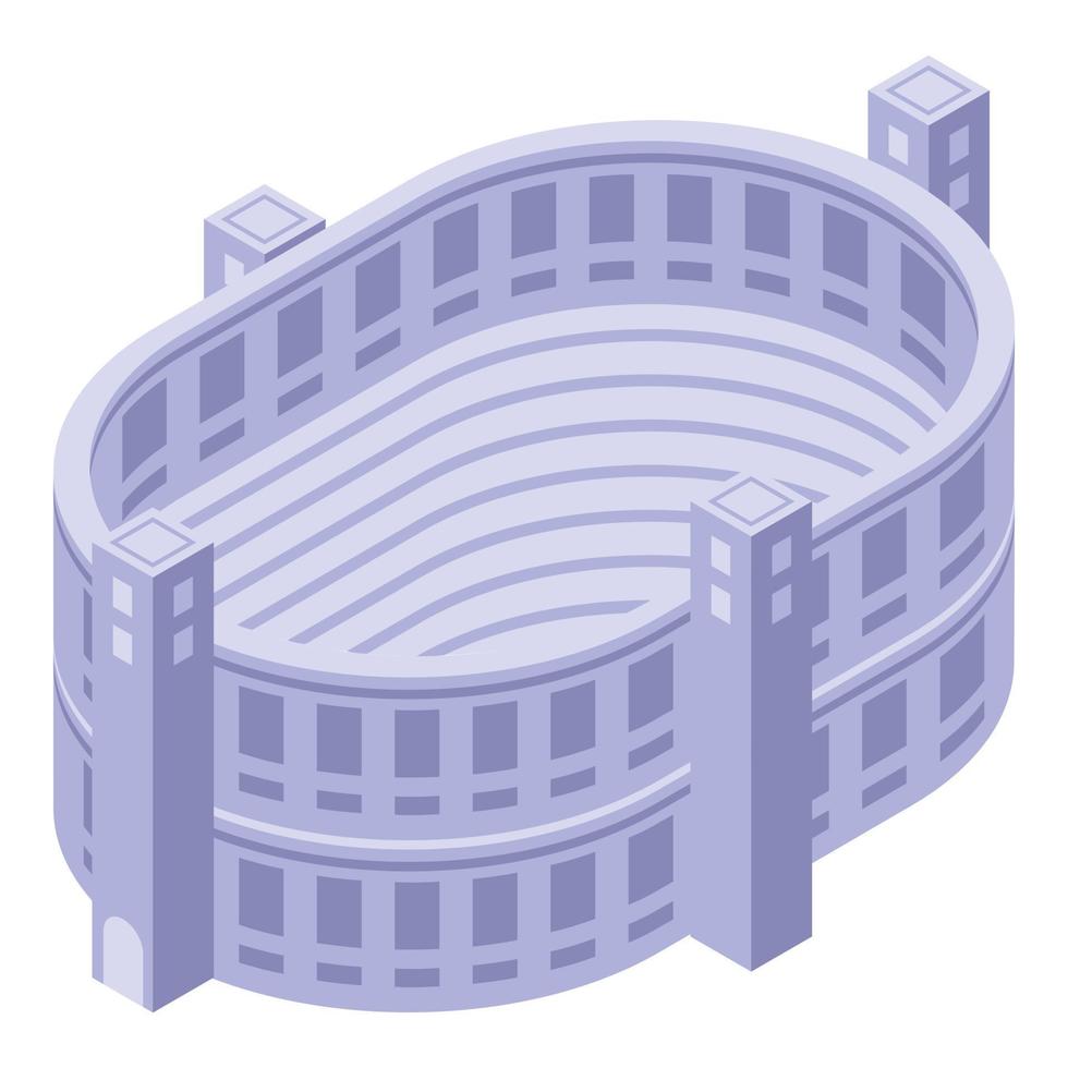 vector isométrico del icono del anfiteatro de viaje. edificio de la ciudad