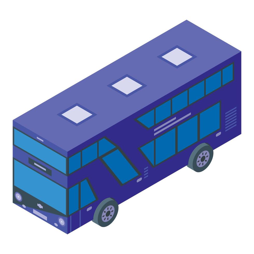 Blue London bus icon isometric vector. City england vector
