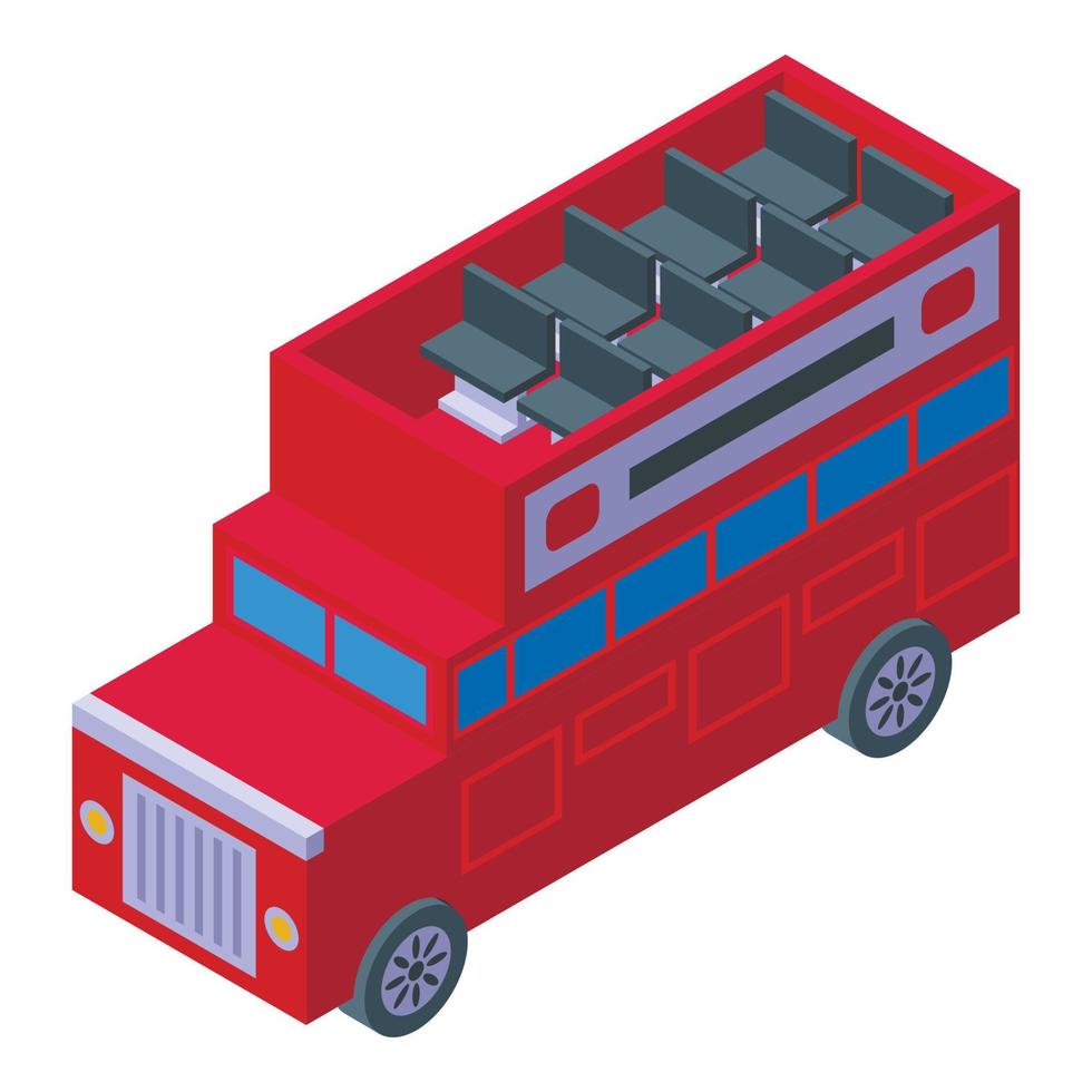 Old london bus icon isometric vector. England city vector