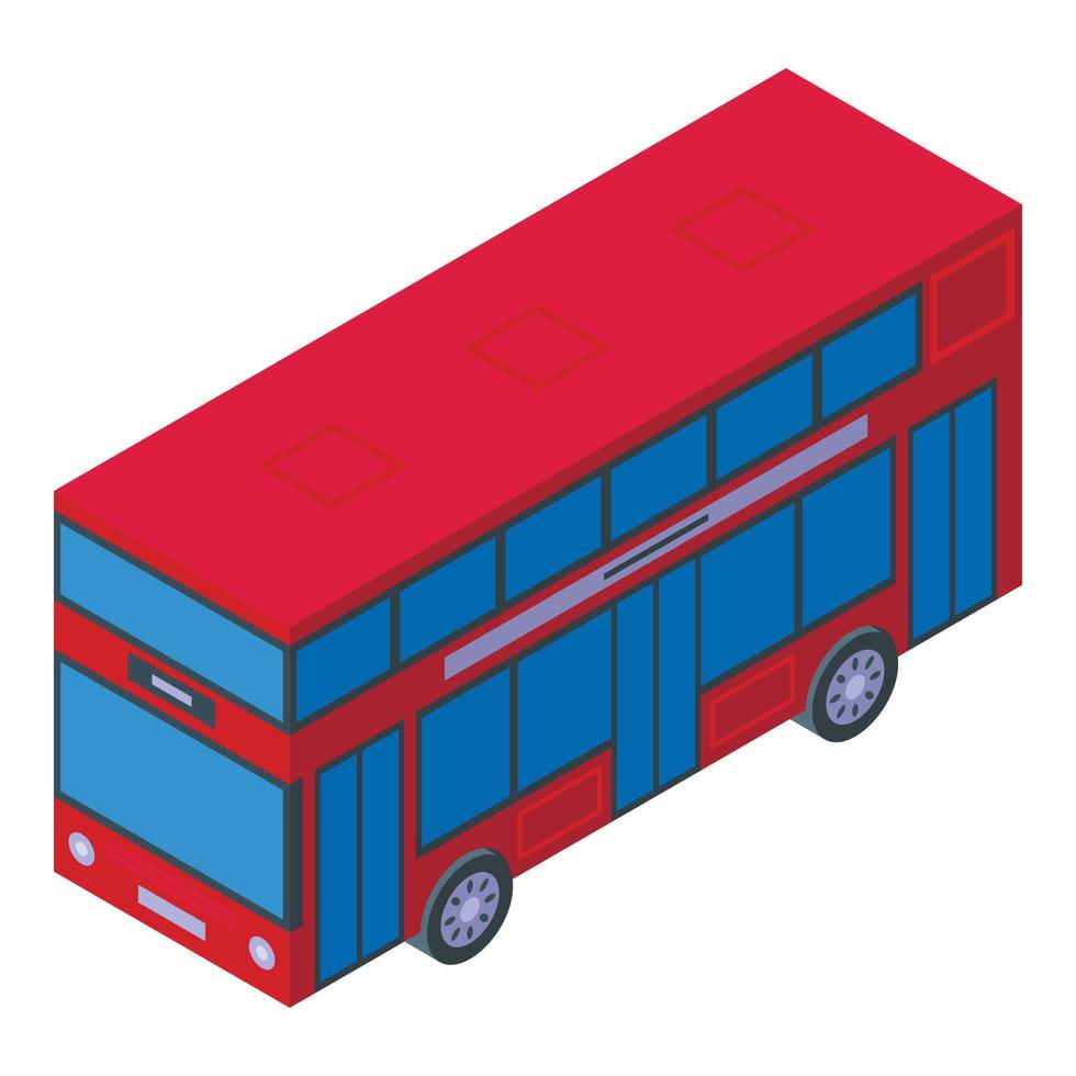 English bus icon isometric vector. London cab vector