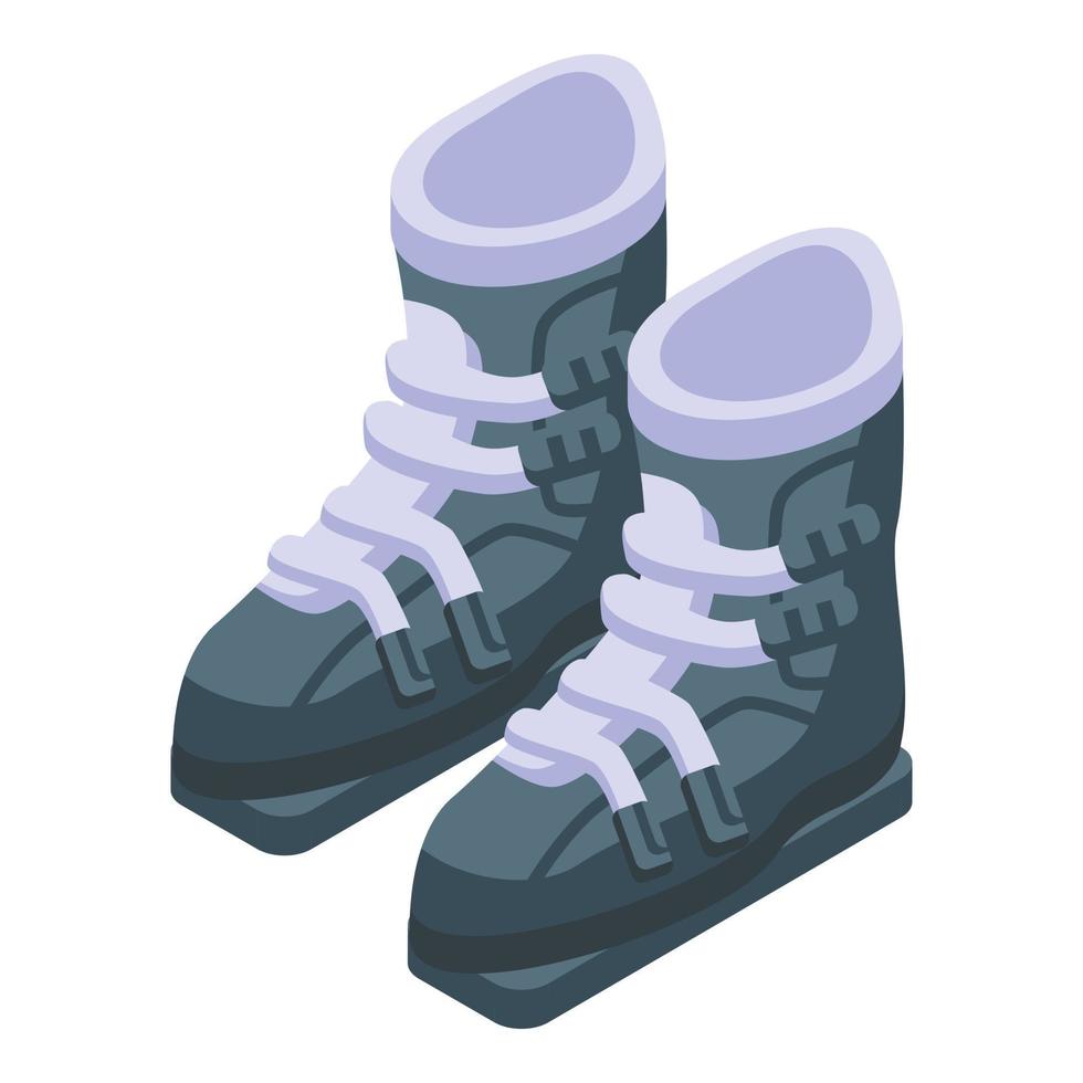 Ski boots icon isometric vector. Jumper athlete vector