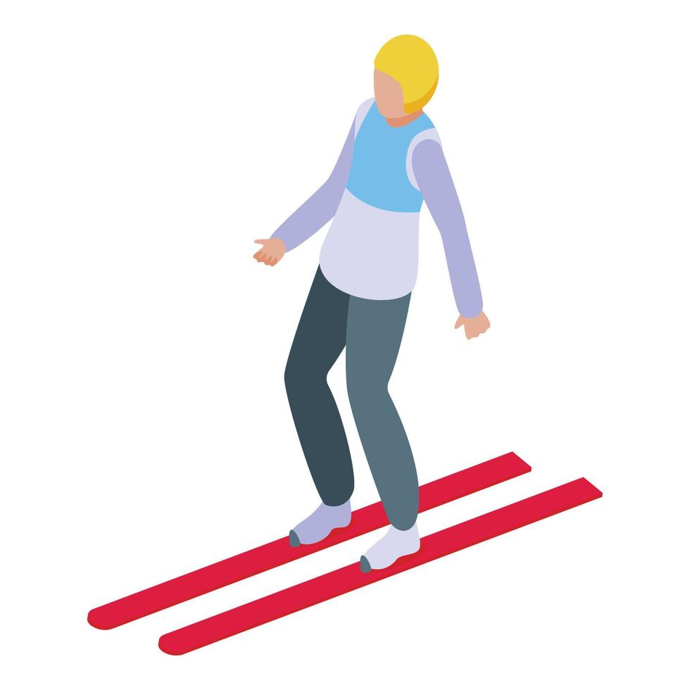 Ski jumper icon isometric vector. Winter sport vector