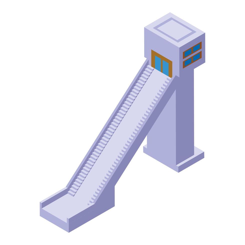 vector isométrico del icono del puente de pista. salto con esquís