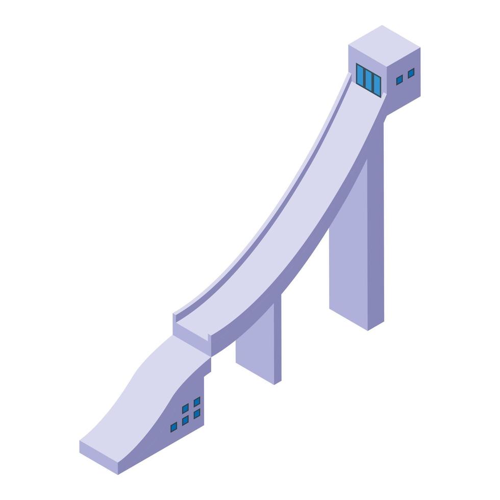 Ski jump track icon isometric vector. Winter sport vector