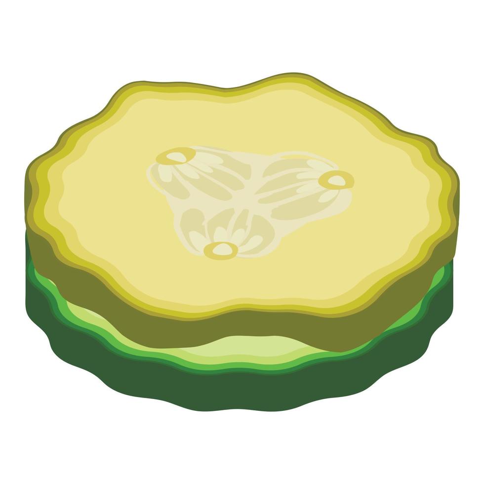 Cucumber slice icon isometric vector. Slice of fresh and salted green cucumber vector