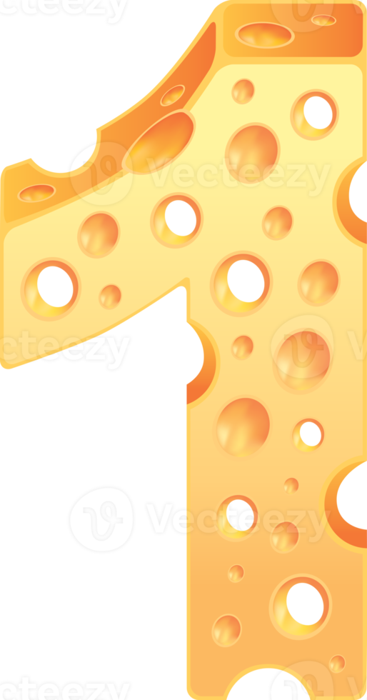 Cheese number typeface style png