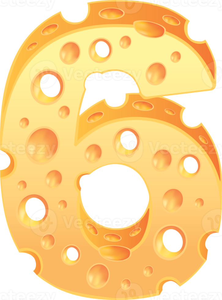 Cheese number typeface style png