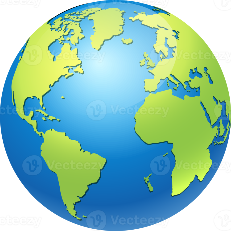 World globe earth map png