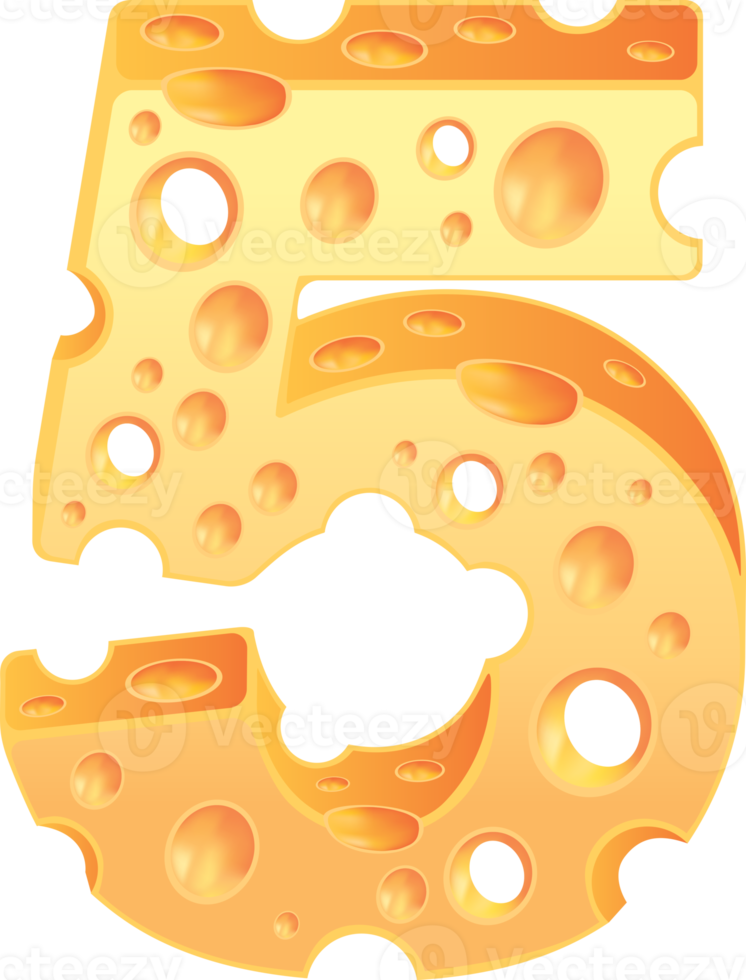 Cheese number typeface style png