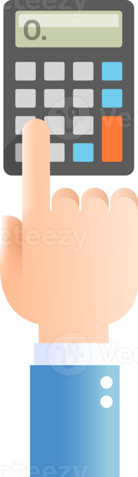 Hand pressing calculator png