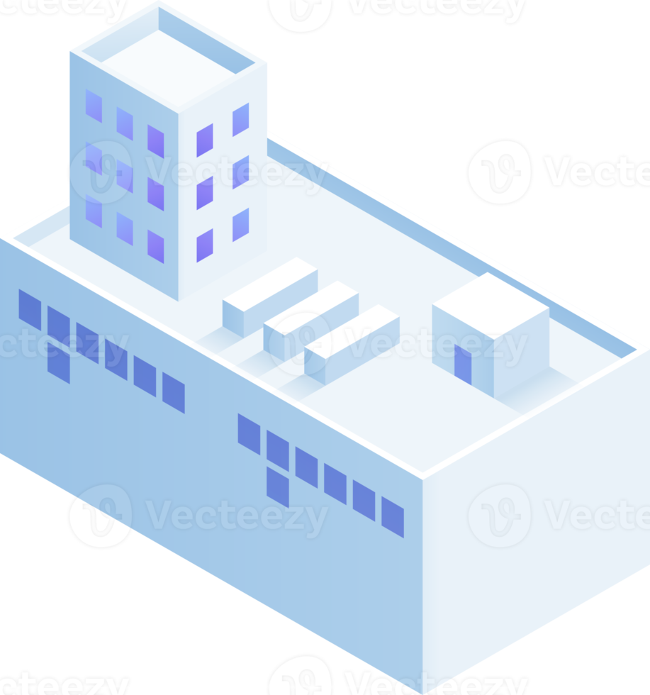 Buildings isometric illustrations png