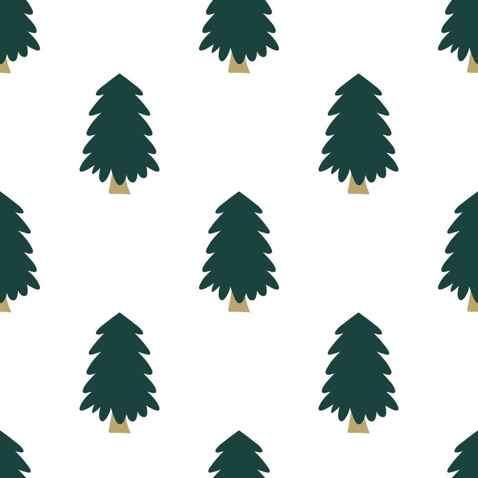 Simple fir-tree. Floral seamless pattern. vector