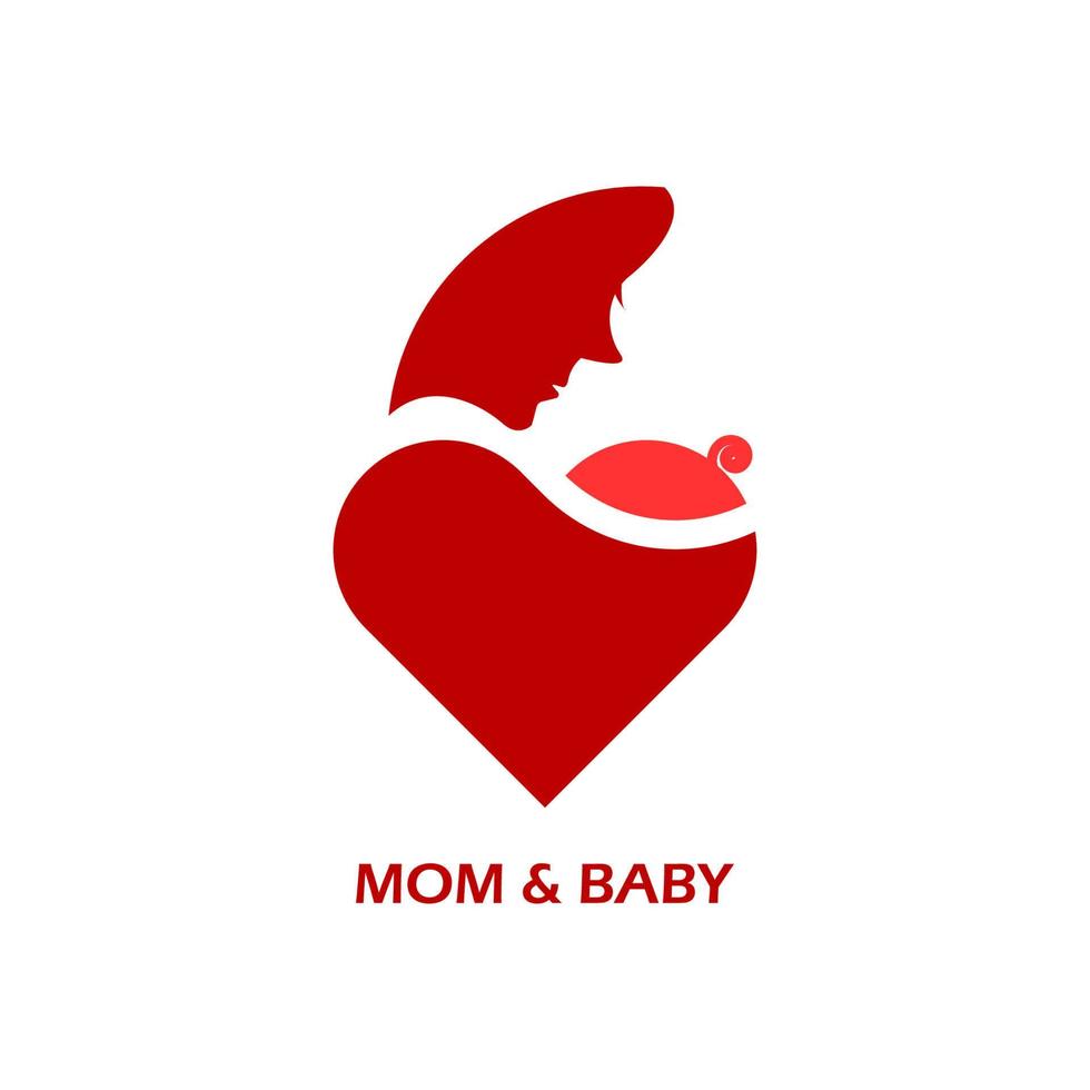 vector de logotipo de amor de madre y bebé