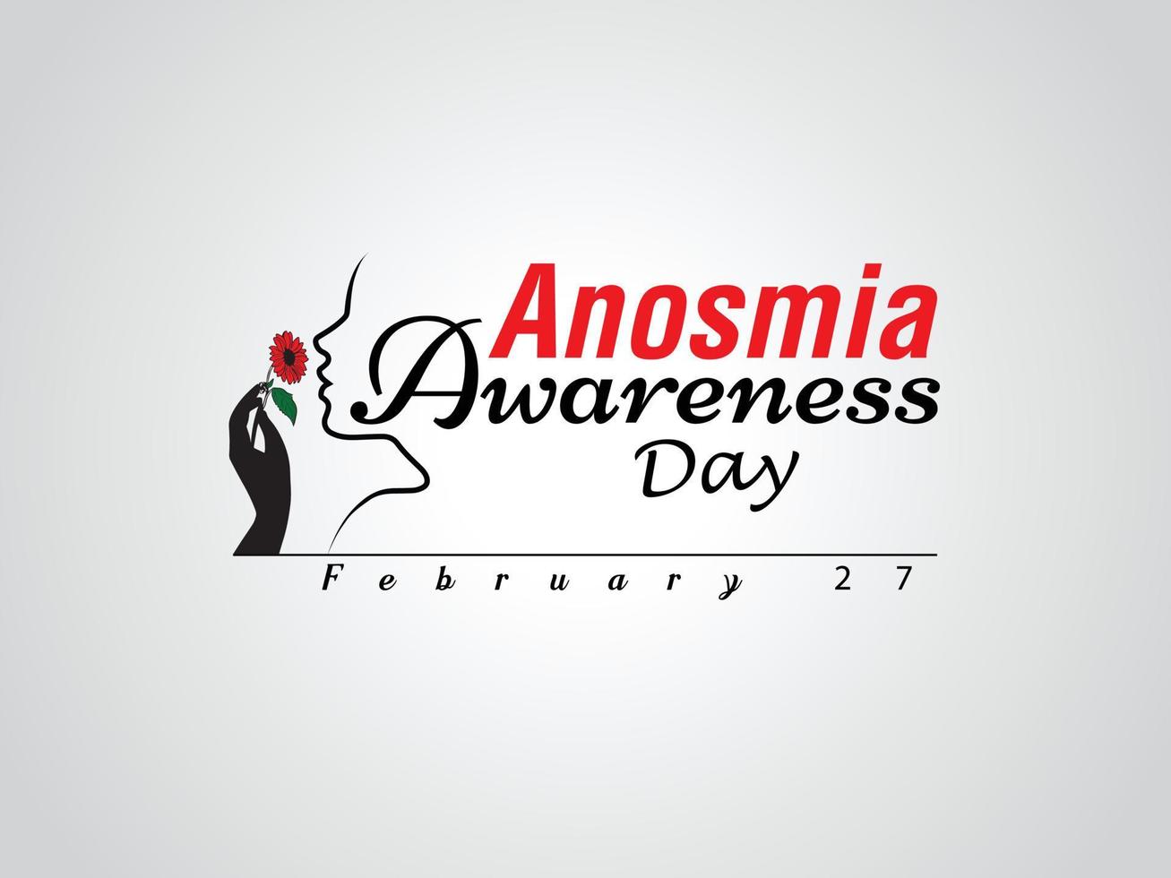 Anosmia Awareness day . February 27th with  Mouth and Nose  cartoon Concept Design, the loss of the sense of smell, Vector illustration